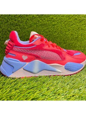 Puma RS-X Girls Size 5.5Y Red Pink Blue Athletic Running Walking Shoes Sneakers
